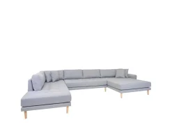 Lido Ubank Rechts Gedraaid Incl. 4 Sierkussens, Lichtgrijs.-House Nordic Sale