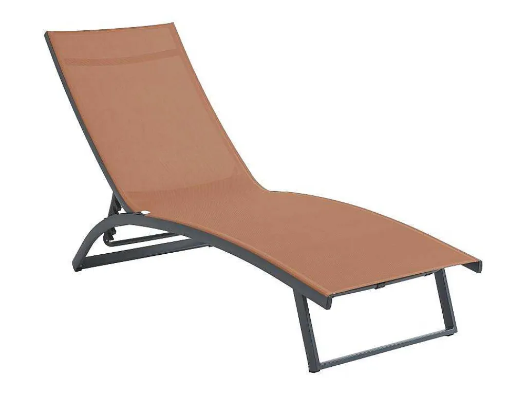 Ligstoel Met Verschillende Standen Van Aluminium En Textileen - Terracotta - Saranda Van-MYLIA Discount