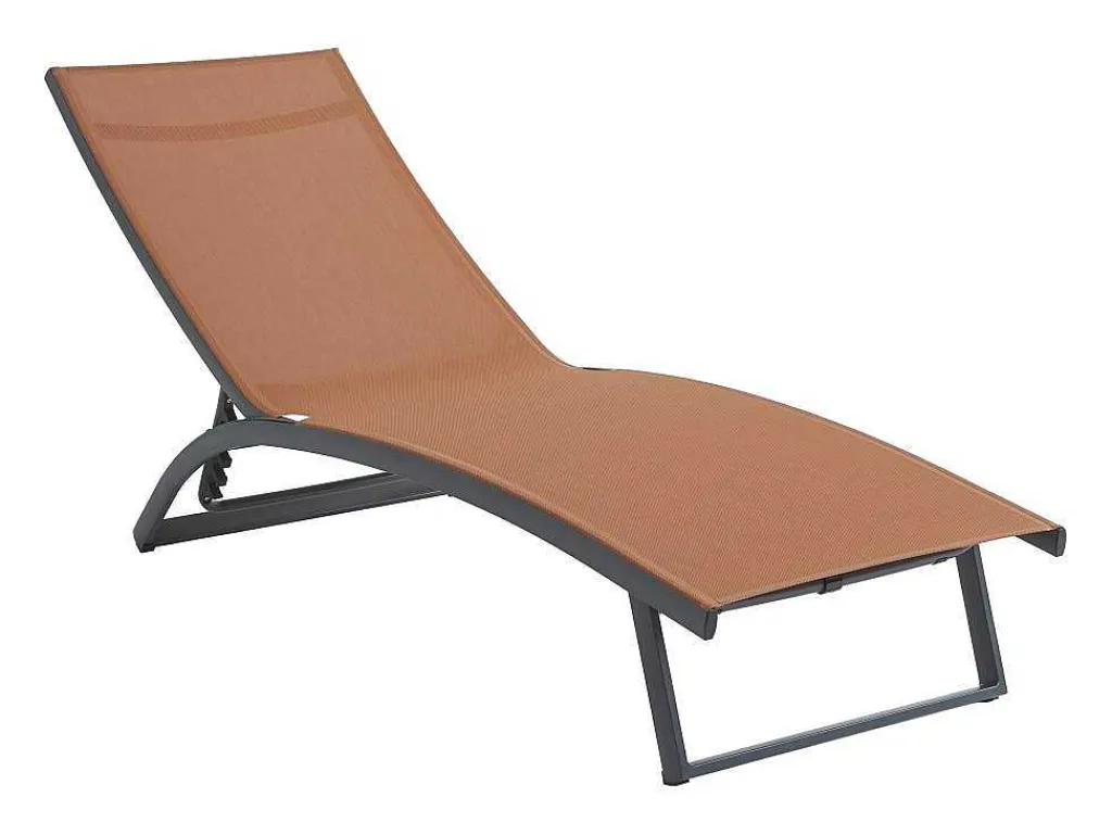 Ligstoel Met Verschillende Standen Van Aluminium En Textileen - Terracotta - Saranda Van-MYLIA Discount