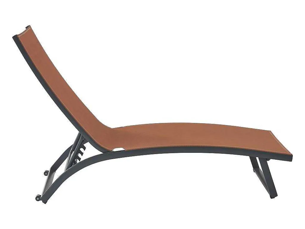 Ligstoel Met Verschillende Standen Van Aluminium En Textileen - Terracotta - Saranda Van-MYLIA Discount