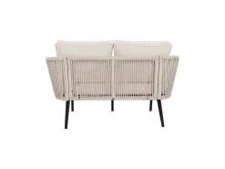 Ligstoel, Tuinbank - Gegalvaniseerd Staal En Gevlochten Touw - 2 Plaatsen - Beige-ModernLuxe