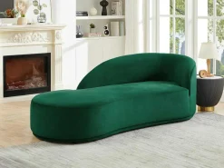Linkse Chaise Longue Met Bekleding In Groen Fluweel Lonigo Van-PASCAL MORABITO