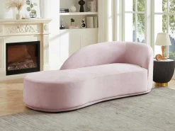 Linkse Chaise Longue Met Bekleding In Roze Fluweel Lonigo Van-PASCAL MORABITO Outlet