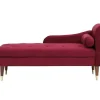 Linkse Chaise Longue Van Bordeaux-Rood Velours Umari-Vente-unique Clearance