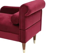 Linkse Chaise Longue Van Bordeaux-Rood Velours Umari-Vente-unique Clearance
