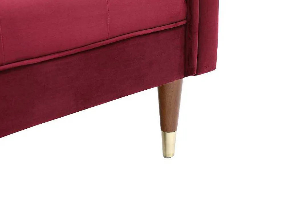 Linkse Chaise Longue Van Bordeaux-Rood Velours Umari-Vente-unique Clearance