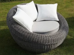 Loungeset Van Geweven Hars - Grijs - Zitbank, 2 Fauteuils En Salontafel - Whiteheaven-MYLIA Sale