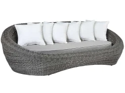 Loungeset Van Geweven Hars - Grijs - Zitbank, 2 Fauteuils En Salontafel - Whiteheaven-MYLIA Sale