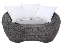 Loungeset Van Geweven Hars - Grijs - Zitbank, 2 Fauteuils En Salontafel - Whiteheaven-MYLIA Sale