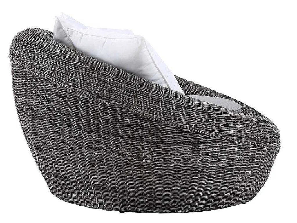 Loungeset Van Geweven Hars - Grijs - Zitbank, 2 Fauteuils En Salontafel - Whiteheaven-MYLIA Sale