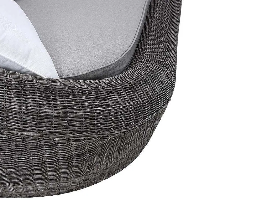 Loungeset Van Geweven Hars - Grijs - Zitbank, 2 Fauteuils En Salontafel - Whiteheaven-MYLIA Sale