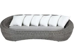 Loungeset Van Geweven Hars - Grijs - Zitbank, 2 Fauteuils En Salontafel - Whiteheaven-MYLIA Sale