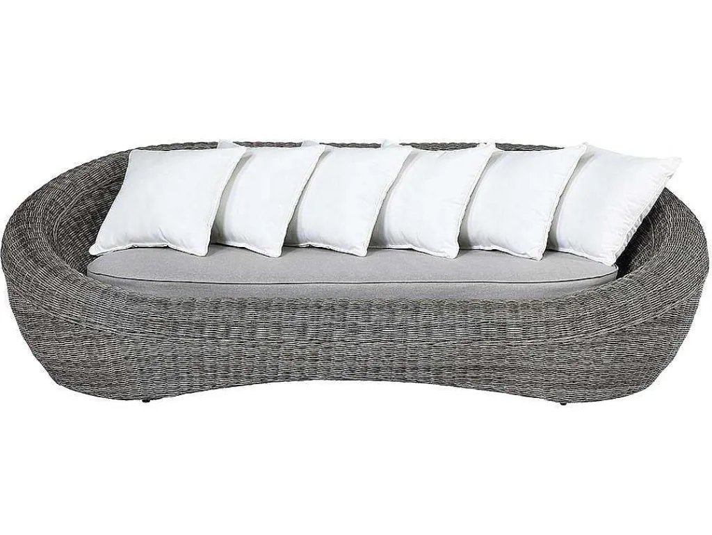 Loungeset Van Geweven Hars - Grijs - Zitbank, 2 Fauteuils En Salontafel - Whiteheaven-MYLIA Sale