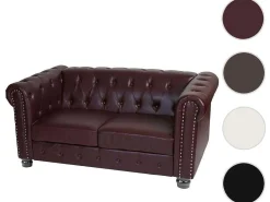 Luxe 2-Zitsbank Edinburgh, Ronde Poten, Roodbruin-Vente-unique