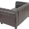 Luxe 2-Zitsbank Edinburgh, Ronde Poten, Bruin-Vente-unique