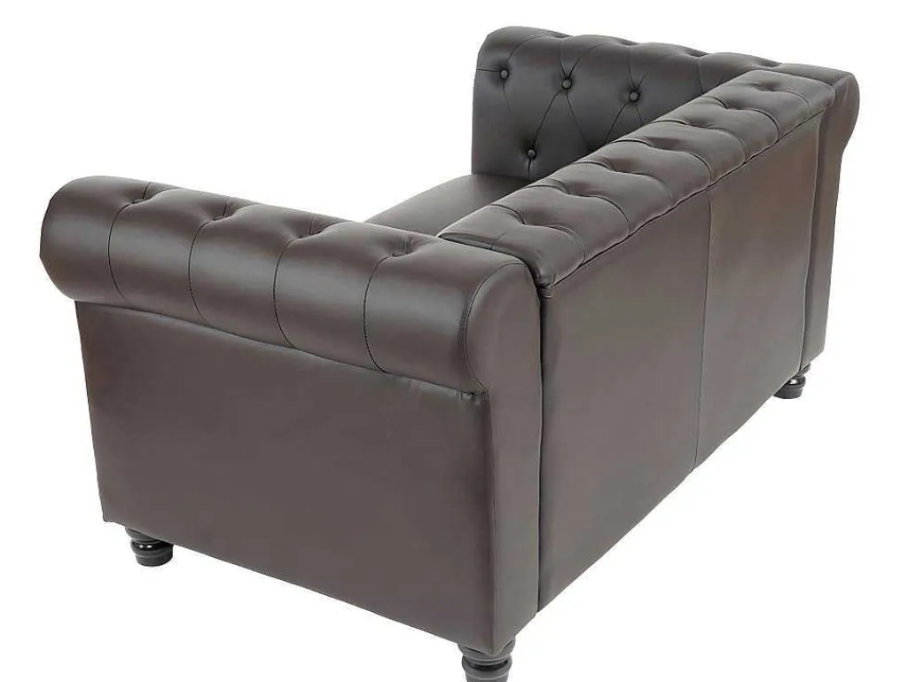 Luxe 2-Zitsbank Edinburgh, Ronde Poten, Bruin-Vente-unique