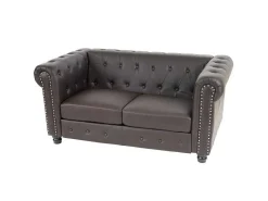 Luxe 2-Zitsbank Edinburgh, Ronde Poten, Bruin-Vente-unique