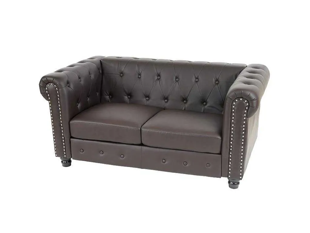 Luxe 2-Zitsbank Edinburgh, Ronde Poten, Bruin-Vente-unique