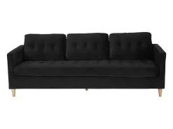 Marino Bank 3 Persoons Velours Zwart.-Vente-unique New