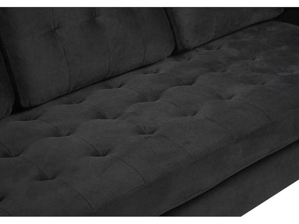 Marino Bank 3 Persoons Velours Zwart.-Vente-unique New