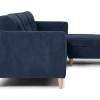 Marino Bank, Chaise Longue Naar Rechts Of Links Gedraaid In Fluweel Blauw.-Vente-unique Best