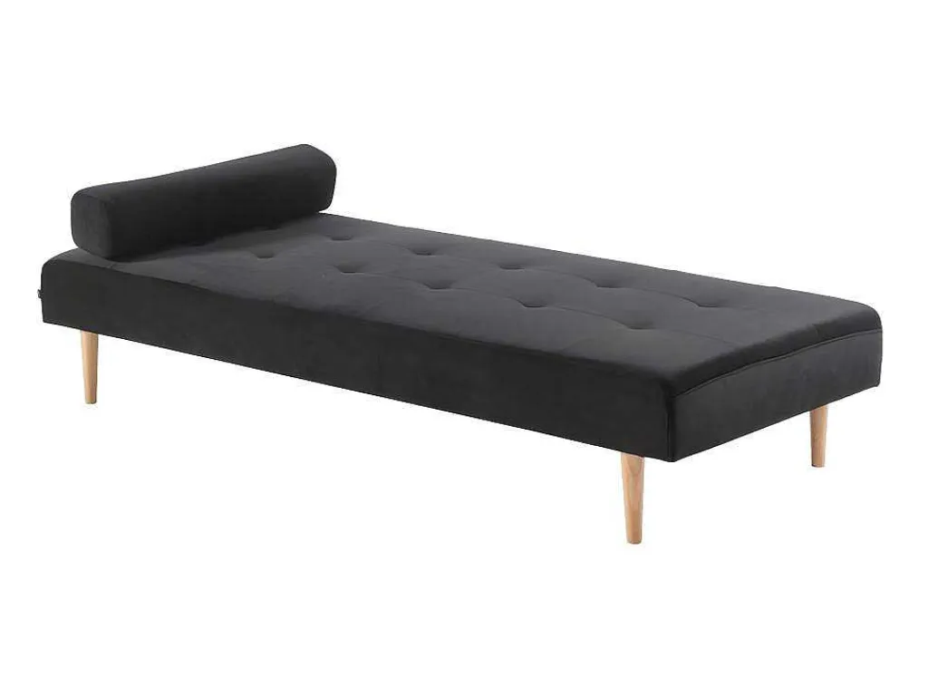 Marino Dagbed Velours Zwart.-Vente-unique New