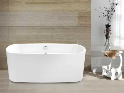 Massagebad Met Ledverlichting - Balneo Therapie Sirgao - 1 Persoon - 155L - 75X150Cm - Wit-Shower & Design Sale