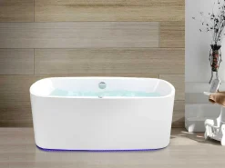 Massagebad Met Ledverlichting - Balneo Therapie Sirgao - 1 Persoon - 155L - 75X150Cm - Zwart-Shower & Design New