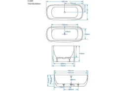 Massagebad Met Ledverlichting - Balneo Therapie Sirgao - 1 Persoon - 155L - 75X150Cm - Zwart-Shower & Design New