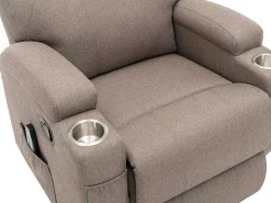 Massagefauteuil Silvano In Stof - Taupe-Vente-unique Outlet