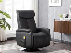 Massagestoel Kostas Van Kunstleer - Zwart-Vente-unique Hot