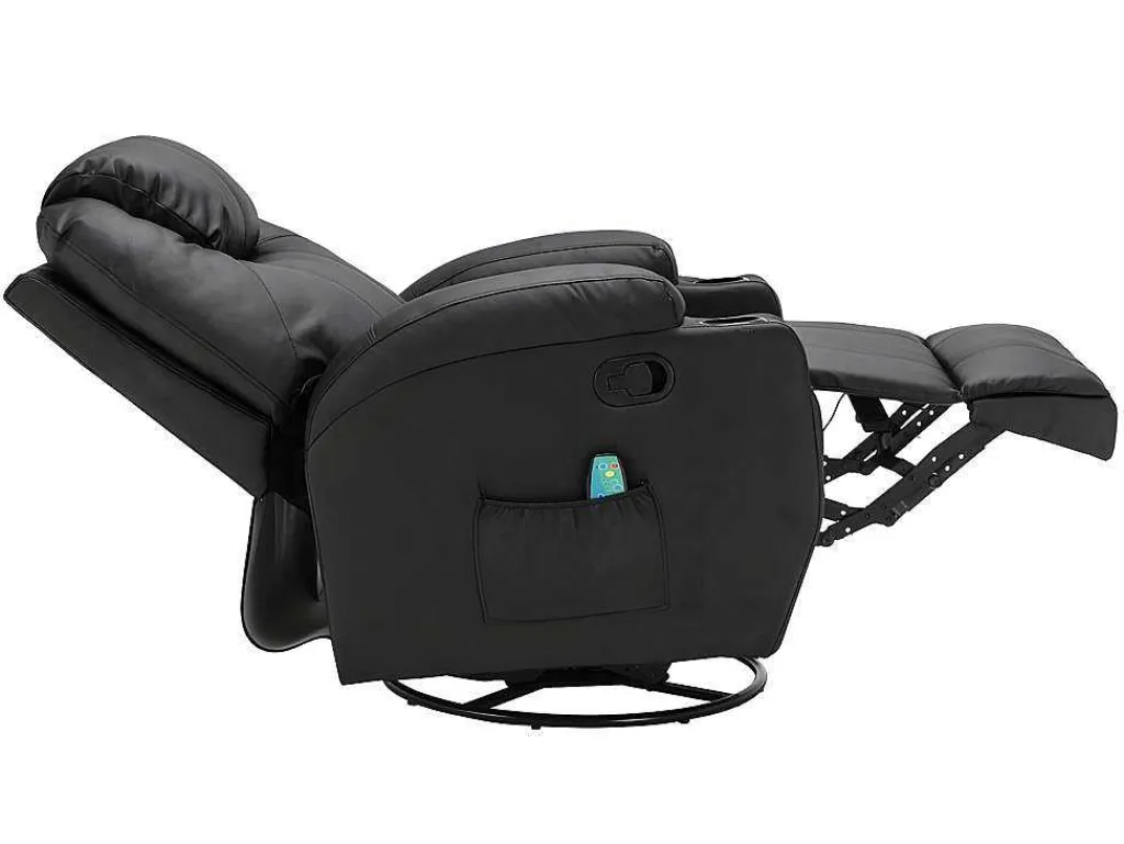 Massagestoel Van Kunstleer Silvano - Zwart-Vente-unique Best