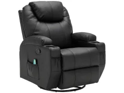 Massagestoel Van Kunstleer Silvano - Zwart-Vente-unique Best