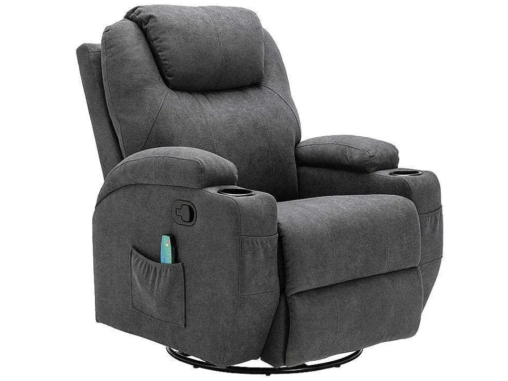 Massagestoel Van Stof Silvano - Grijs-Vente-unique Discount