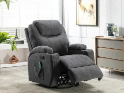 Massagestoel Van Stof Silvano - Grijs-Vente-unique Discount