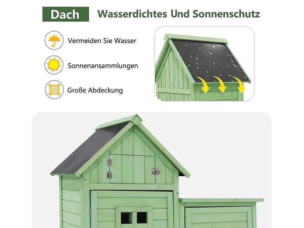 Massief Houten Tuinhuis Met Pvc Schuin Dak - 2 Planken 3 Klapdeuren - L118 X D54 X H173 Cm - Groen-Vente-unique Outlet