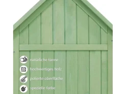 Massief Houten Tuinhuis Met Pvc Schuin Dak - 2 Planken 3 Klapdeuren - L118 X D54 X H173 Cm - Groen-Vente-unique Outlet