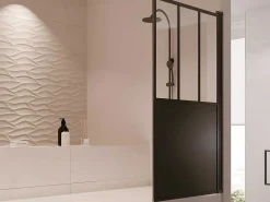 Mat Zwart Badscherm - 80 X 140 Cm - Urbanik-Shower & Design Sale