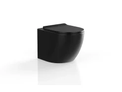 Mat Zwarte Hang-Wc Van Keramiek Zonder Rand - Javoine-Vente-unique Outlet