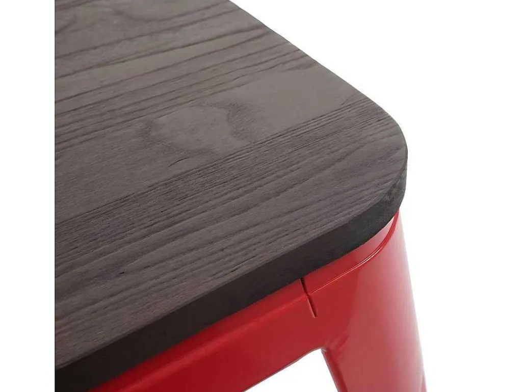 Mcw-A73 Kruk Incl. Houten Zitting, Rood-Vente-unique