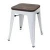 Mcw-A73 Kruk (Set Van 4) Houten Zitting, Wit-Vente-unique New