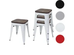 Mcw-A73 Kruk (Set Van 4) Houten Zitting, Wit-Vente-unique New