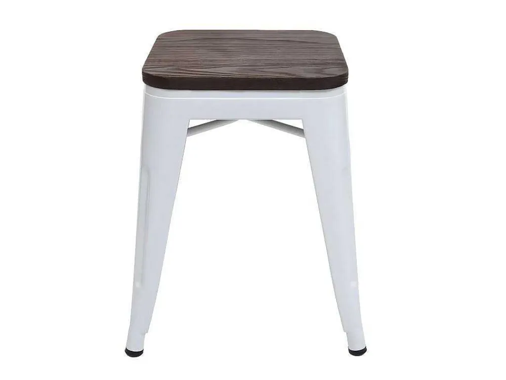 Mcw-A73 Kruk (Set Van 4) Houten Zitting, Wit-Vente-unique New
