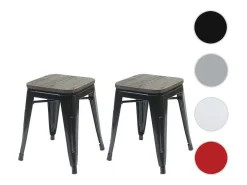 Mcw-A73 Kruk (Set Van 2) Houten Zitting, Zwart-Vente-unique Outlet