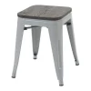 Mcw-A73 Kruk (Set Van 6) Houten Zitting, Grijs-Vente-unique Clearance