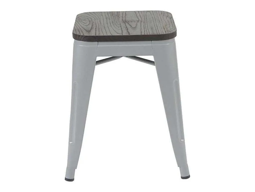 Mcw-A73 Kruk (Set Van 6) Houten Zitting, Grijs-Vente-unique Clearance