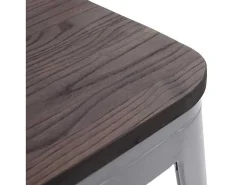 Mcw-A73 Kruk (Set Van 6) Houten Zitting, Grijs-Vente-unique Clearance