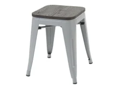 Mcw-A73 Kruk (Set Van 2) Houten Zitting, Grijs-Vente-unique Clearance