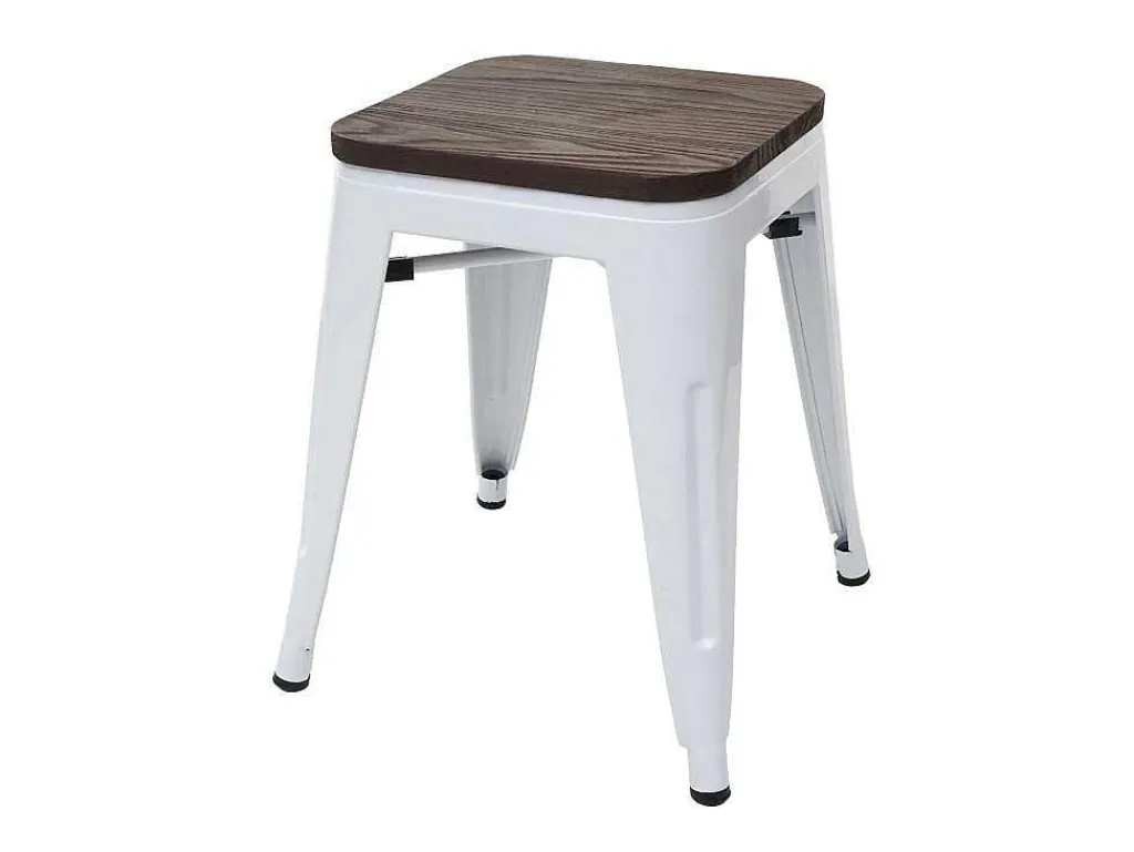 Mcw-A73 Kruk (Set Van 6) Houten Zitting, Wit-Vente-unique Online