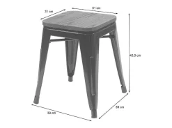 Mcw-A73 Kruk (Set Van 2) Houten Zitting, Rood-Vente-unique Hot